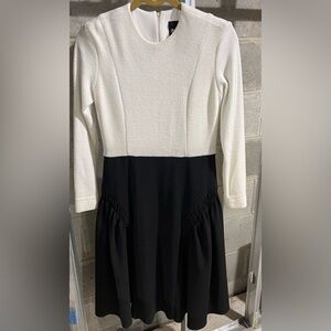 White and black suede dress